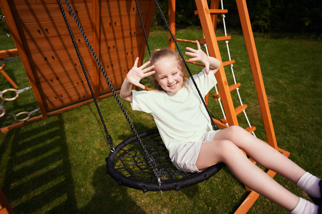 Avenlur Sycamore Backyard Climbing Set – 2 Swings, Trapeze Bar & Outdoor Fun AVNLR-SYCAMORE-NY