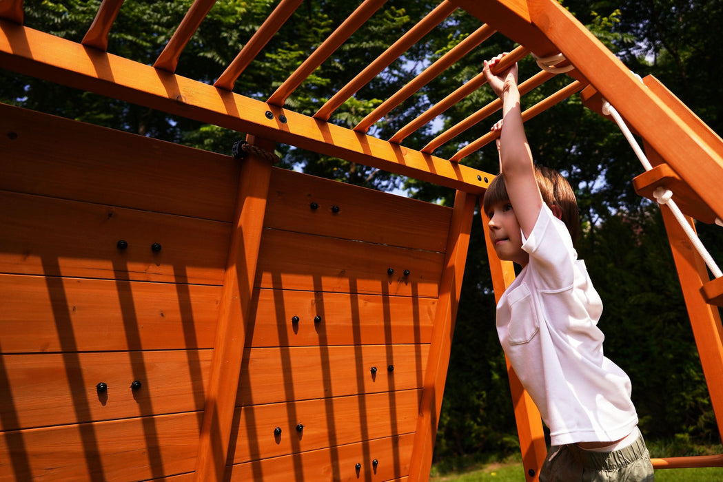 Avenlur Sycamore Backyard Climbing Set – 2 Swings, Trapeze Bar & Outdoor Fun AVNLR-SYCAMORE-NY