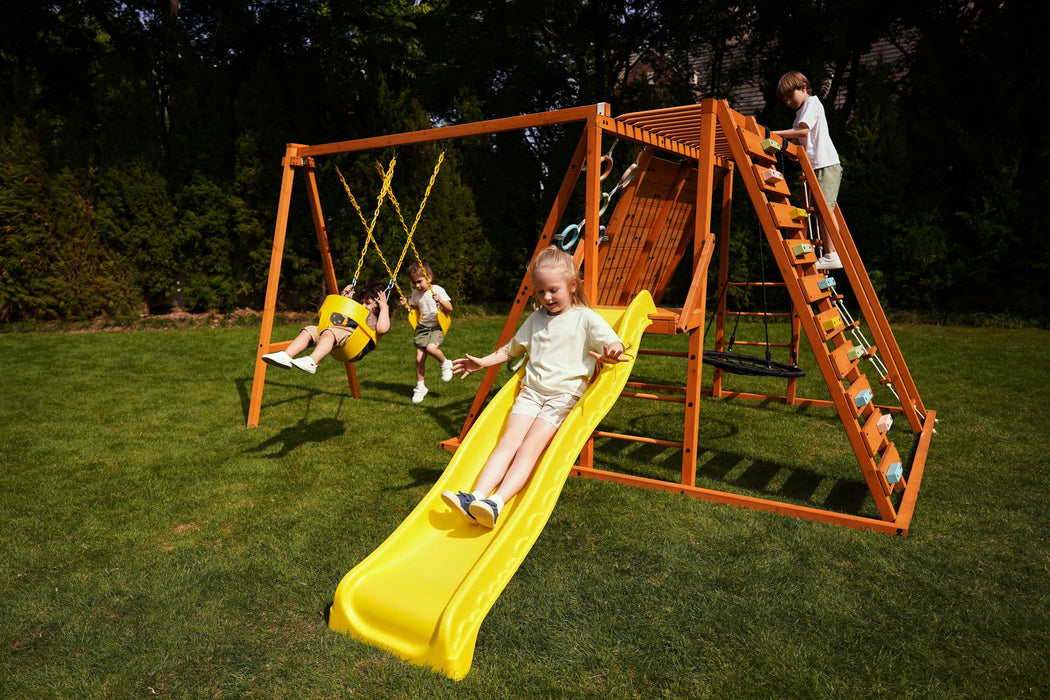 Avenlur Sycamore Backyard Climbing Set – 2 Swings, Trapeze Bar & Outdoor Fun AVNLR-SYCAMORE-NY
