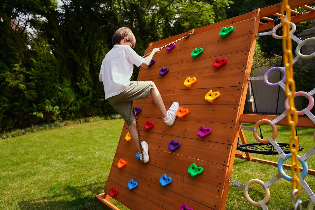 Avenlur Sycamore Backyard Climbing Set – 2 Swings, Trapeze Bar & Outdoor Fun AVNLR-SYCAMORE-NY