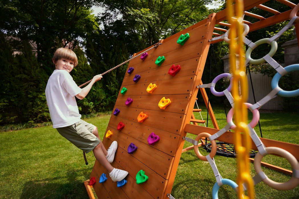 Avenlur Sycamore Backyard Climbing Set – 2 Swings, Trapeze Bar & Outdoor Fun AVNLR-SYCAMORE-NY