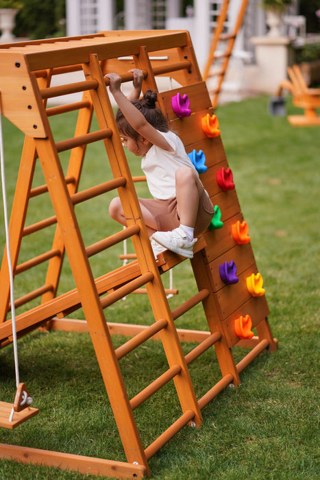 Avenlur Magnolia 7-in-1 Real Wood Playset | Indoor & Outdoor Climbing Gym for Kids AVNLR-WD-CLBR-LG-OUT-V2-NY