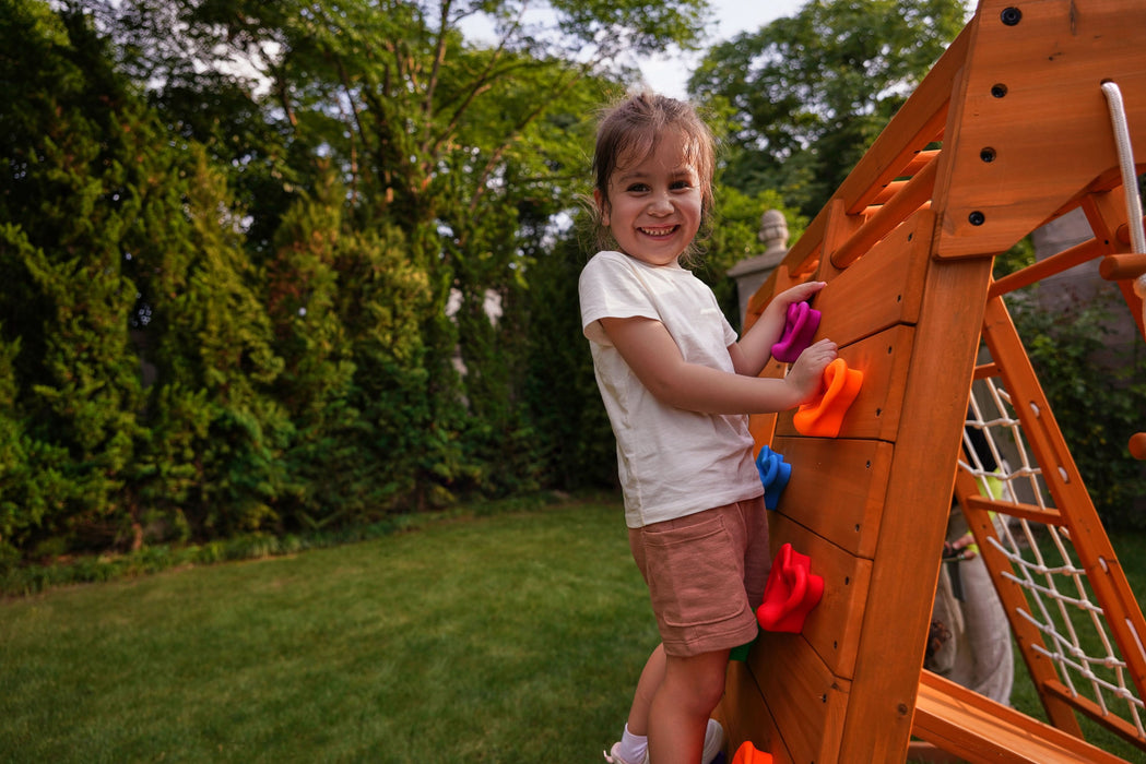 Avenlur Magnolia 7-in-1 Real Wood Playset | Indoor & Outdoor Climbing Gym for Kids AVNLR-WD-CLBR-LG-OUT-V2-NY
