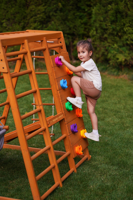Avenlur Magnolia 7-in-1 Real Wood Playset | Indoor & Outdoor Climbing Gym for Kids AVNLR-WD-CLBR-LG-OUT-V2-NY