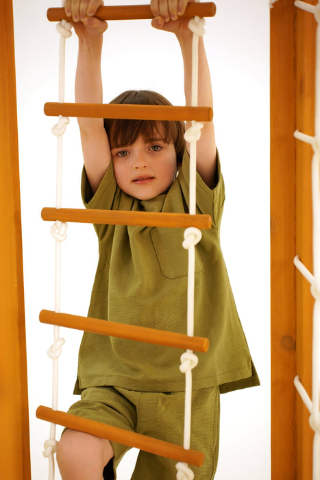 Avenlur Hawthorn Outdoor Climber Playset | Monkey Bars, Swing & Octagon Climber for Kids AVNLR-HWTHRN-OUT-V2-NY