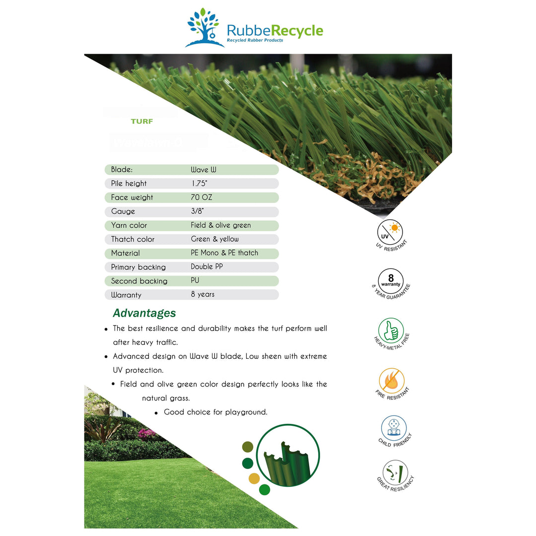 Rubber Mulch Residential Synthetic Turf 5 x 100 GR5