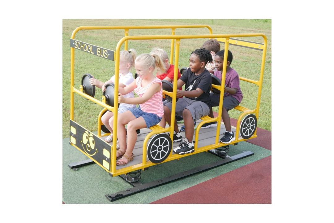 Infinity Playgrounds Happy Time School Bus Multi Passenger Spring Rider IP-4005-WS