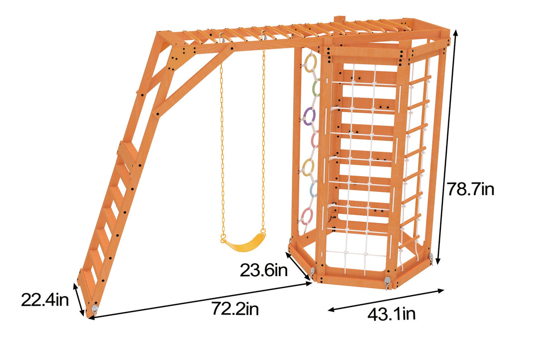 Avenlur Hawthorn Outdoor Climber Playset | Monkey Bars, Swing & Octagon Climber for Kids AVNLR-HWTHRN-OUT-V2-NY
