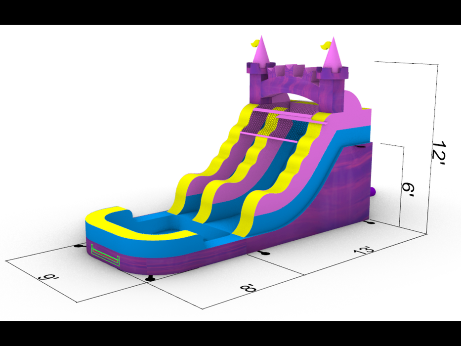 Inflateo 12Ft Princess Waterslide