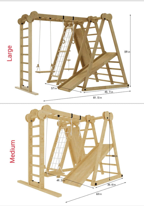 Avenlur Chestnut - 8-in-1 Jungle Gym for Toddlers AVNLR-WD-CLBR