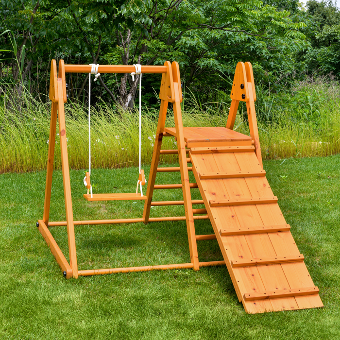Avenlur Juniper Folding Indoor & Outdoor Playset | Wooden Climber for Toddlers AVNLR-SWNG-FLD-OUT-V2-NY1