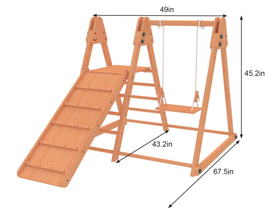 Avenlur Juniper Folding Indoor & Outdoor Playset | Wooden Climber for Toddlers AVNLR-SWNG-FLD-OUT-V2-NY1