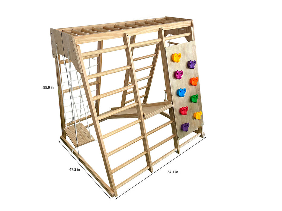 Avenlur Magnolia 7-in-1 Real Wood Playset | Indoor & Outdoor Climbing Gym for Kids AVNLR-WD-CLBR-LG-OUT-V2-NY