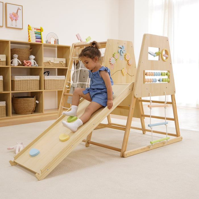 Avenlur Cherry 5-in-1 Wooden Indoor Climber – Montessori Play Gym for Toddlers & Kids AVNLR-CHERRY