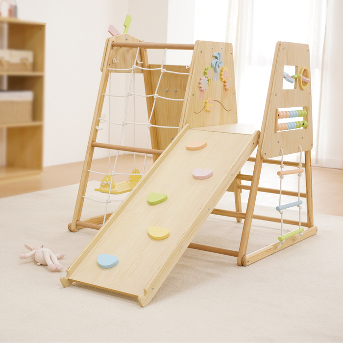 Avenlur Cherry 5-in-1 Wooden Indoor Climber – Montessori Play Gym for Toddlers & Kids AVNLR-CHERRY