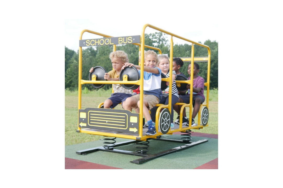 Infinity Playgrounds Rockin Time School Bus Multi Passenger Spring Rider IP-4008-WS