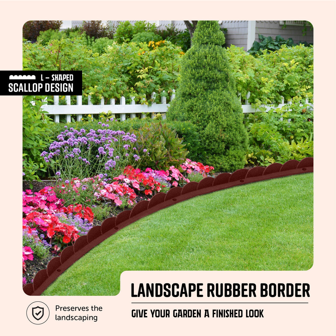 Rubber Mulch L Shape Rubber Border- Scalloped