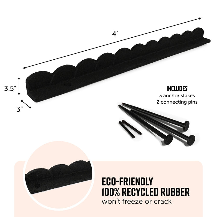 Rubber Mulch L Shape Rubber Border- Scalloped