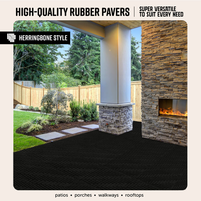 IMC Outdoor Living GroundSmart 16” x 16” Smartloc Herringbone Rubber Pavers