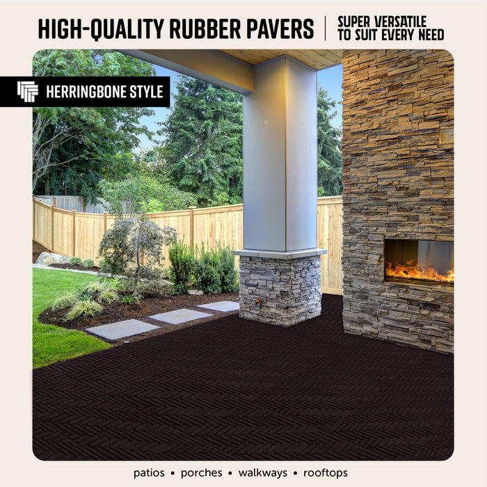 IMC Outdoor Living GroundSmart 16” x 16” Smartloc Herringbone Rubber Pavers