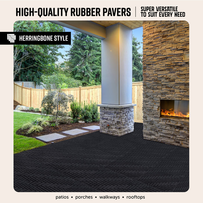 IMC Outdoor Living GroundSmart 16” x 16” Smartloc Herringbone Rubber Pavers