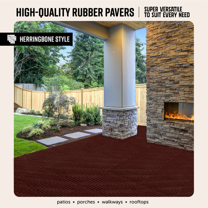IMC Outdoor Living GroundSmart 16” x 16” Smartloc Herringbone Rubber Pavers