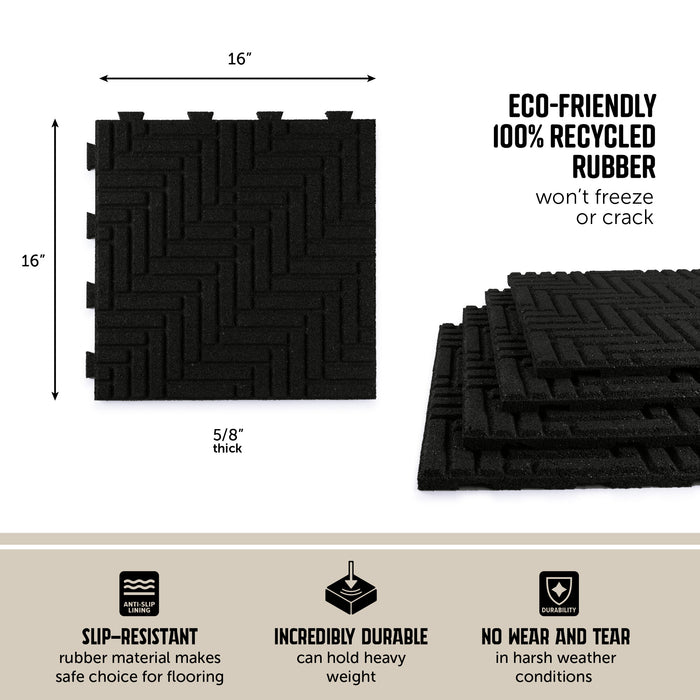 IMC Outdoor Living GroundSmart 16” x 16” Smartloc Herringbone Rubber Pavers