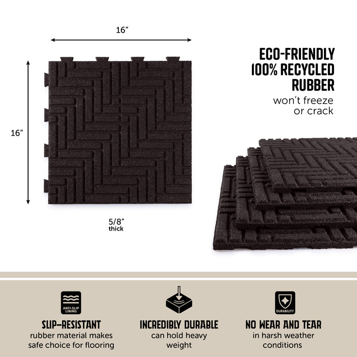 IMC Outdoor Living GroundSmart 16” x 16” Smartloc Herringbone Rubber Pavers