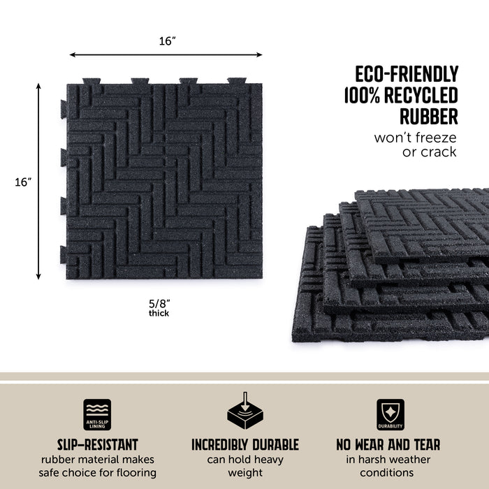 IMC Outdoor Living GroundSmart 16” x 16” Smartloc Herringbone Rubber Pavers