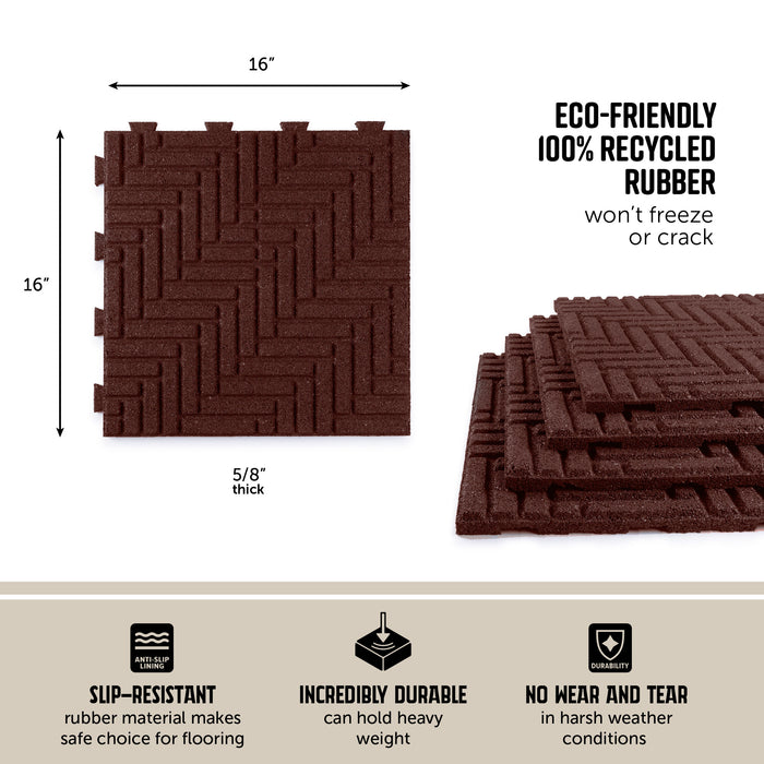 IMC Outdoor Living GroundSmart 16” x 16” Smartloc Herringbone Rubber Pavers