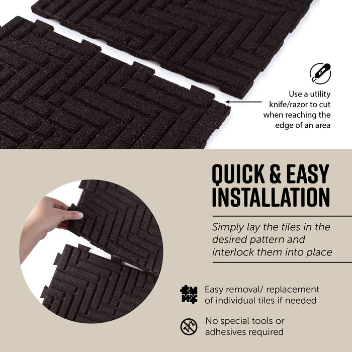 IMC Outdoor Living GroundSmart 16” x 16” Smartloc Herringbone Rubber Pavers