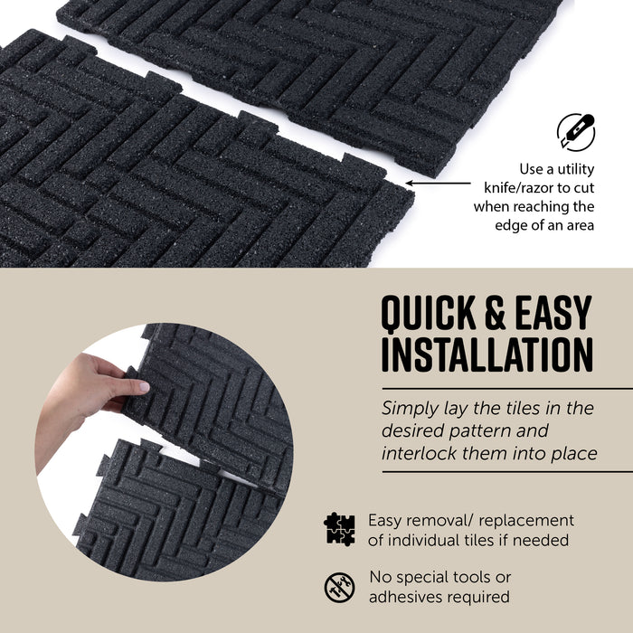 IMC Outdoor Living GroundSmart 16” x 16” Smartloc Herringbone Rubber Pavers
