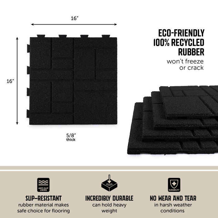 IMC Outdoor Living GroundSmart 16” x 16” Smartloc SquareScape Rubber Pavers