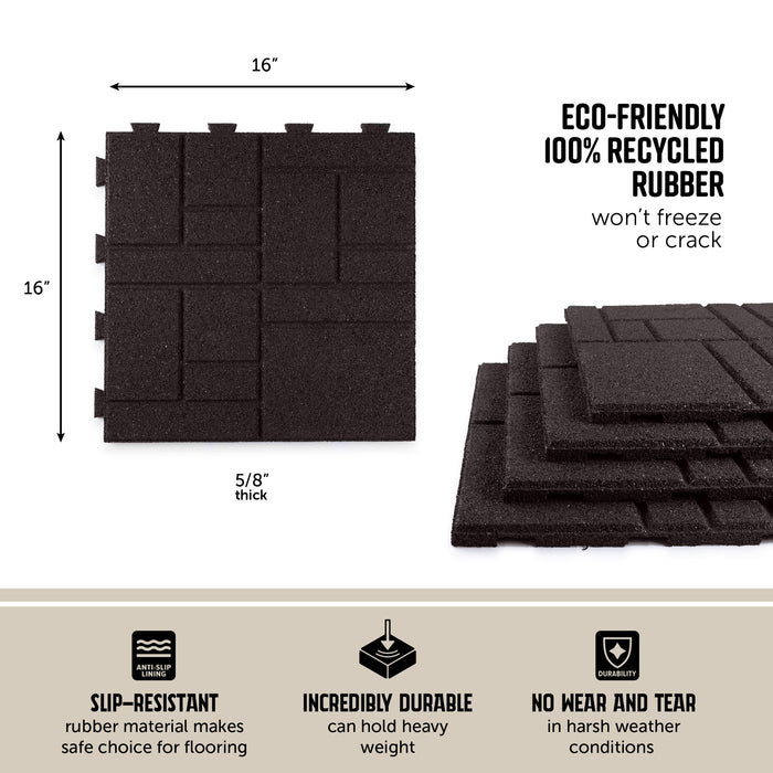 IMC Outdoor Living GroundSmart 16” x 16” Smartloc SquareScape Rubber Pavers