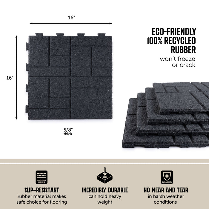 IMC Outdoor Living GroundSmart 16” x 16” Smartloc SquareScape Rubber Pavers