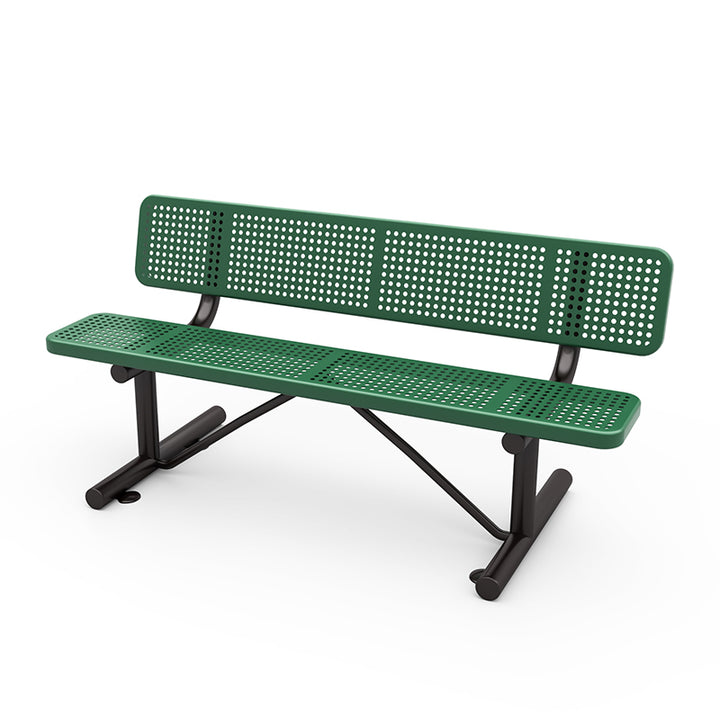 Wisdom Expanded Steel 6' Park Bench-Green QSSAP-21002-110