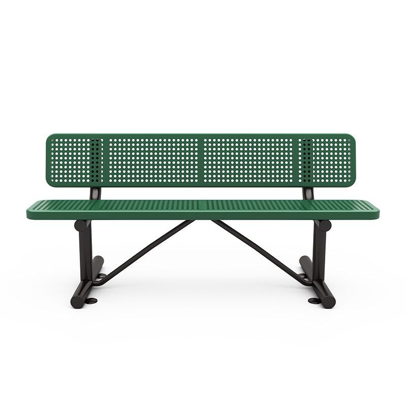 Wisdom Expanded Steel 6' Park Bench-Green QSSAP-21002-110