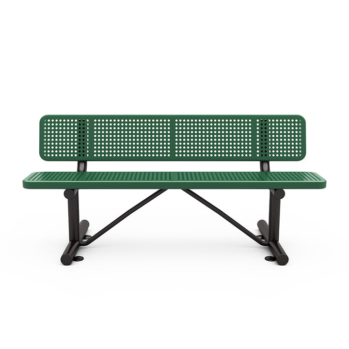 Wisdom Expanded Steel 6' Park Bench-Green QSSAP-21002-110