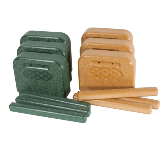 Playmore Design Eco Tone Blocks with Strikers (Set of 6) - Green/Cedar 22002-GRCD