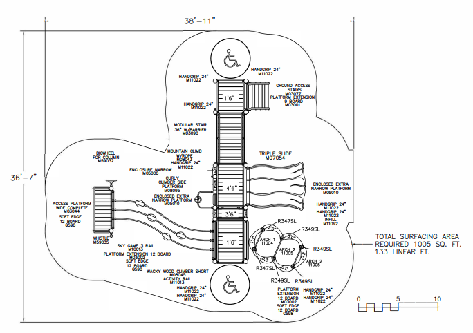 BigToys Pinnacle-Accessible Playground Structure BT-3416-1, MBT-3416-1