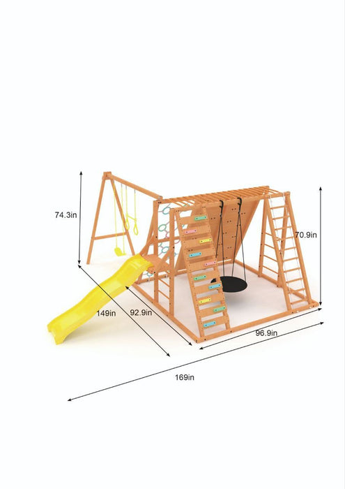 Avenlur Sycamore Backyard Climbing Set – 2 Swings, Trapeze Bar & Outdoor Fun AVNLR-SYCAMORE-NY