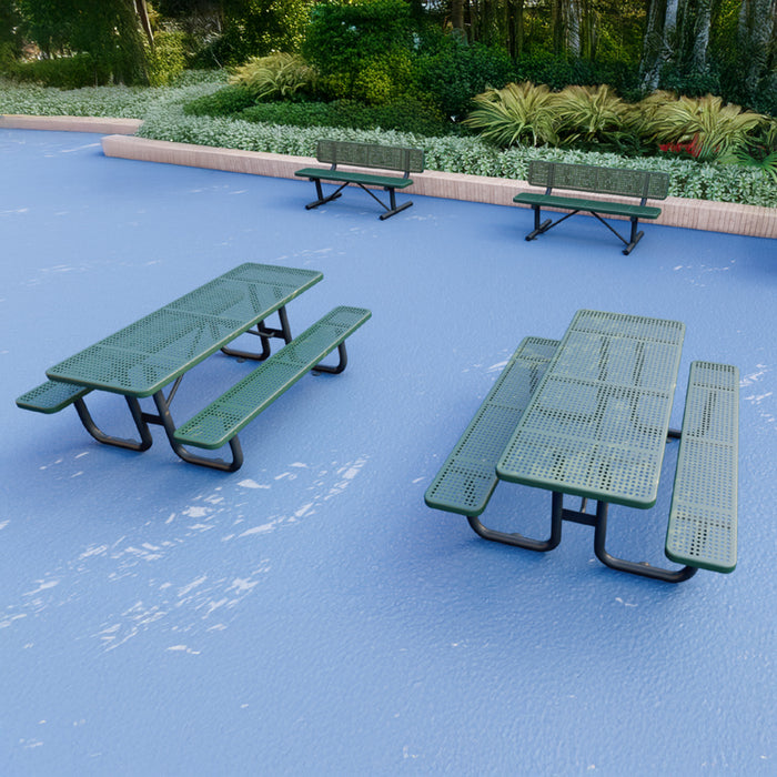 Wisdom 6' Rectangular Picnic Table Perforated Pattern QSSAP-21001-110