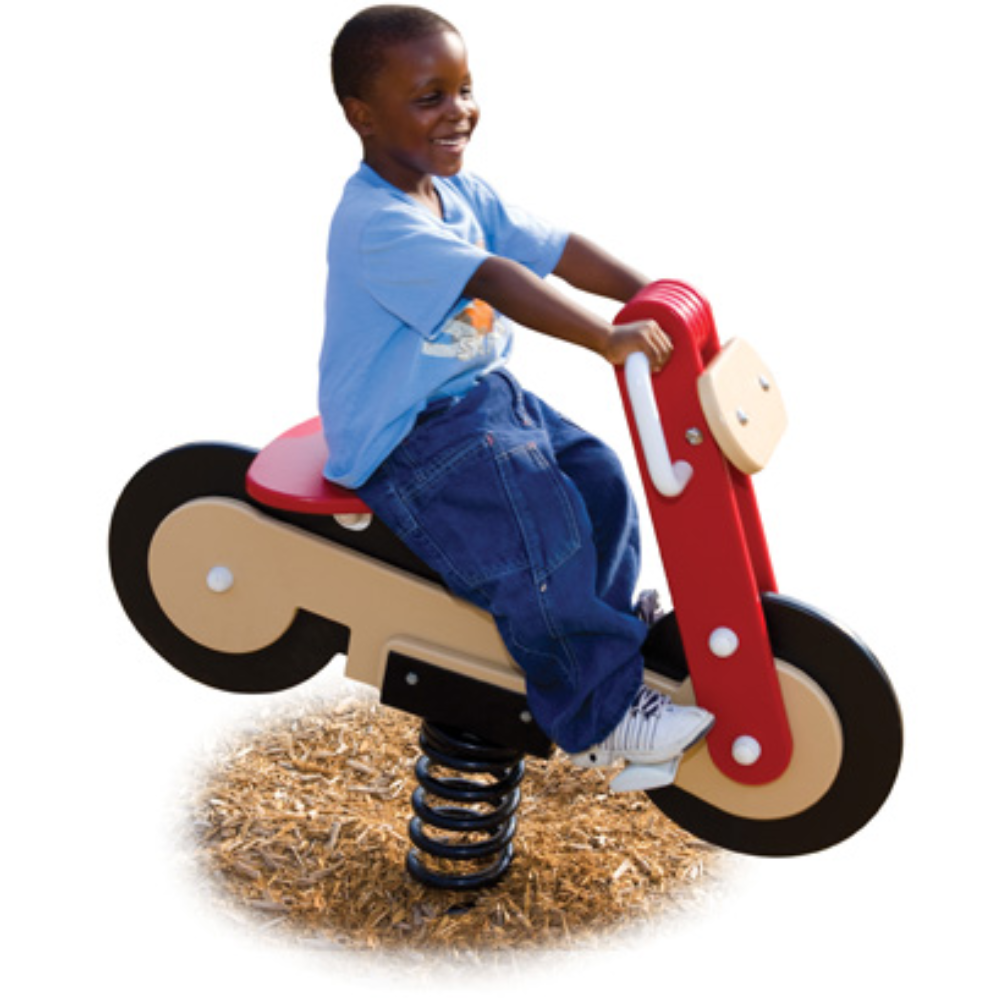 BigToys Commercial Motorcycle Spring Rider Freestanding Sensory Motor ...