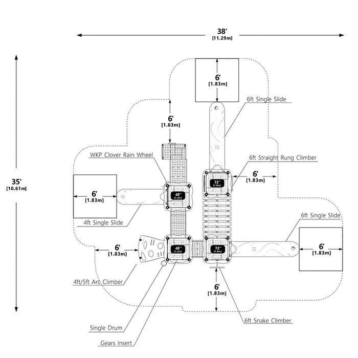Wisdom Commercial Fast Tracker Playground Structure WKP35-0102