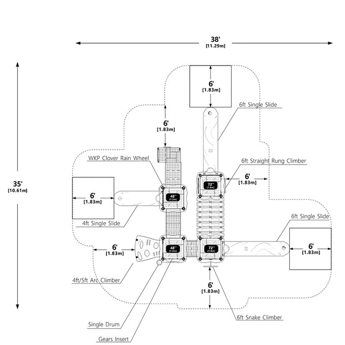 Wisdom Commercial Fast Tracker Playground Structure WKP35-0102