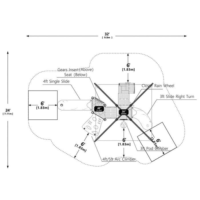 Wisdom Commercial Boulder Dash Playground Structure WKP35-0109