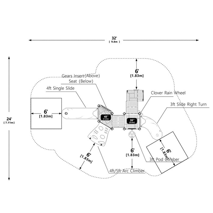 Wisdom Commercial Boulder Dash Playground Structure WKP35-0109
