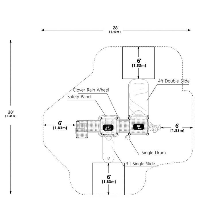 Wisdom Commercial Double Rush Playground Structure WKP35-0110