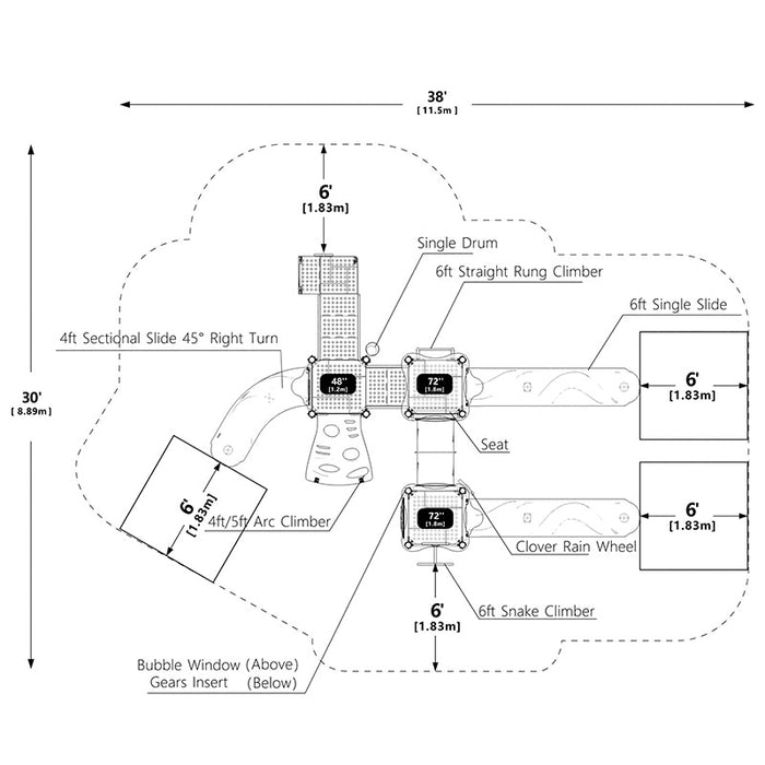 Wisdom Commercial Ridge Racer Playground Structure WKP35-0112