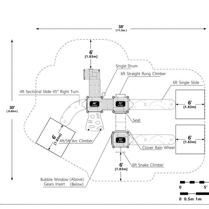 Wisdom Commercial Ridge Racer Playground Structure WKP35-0112